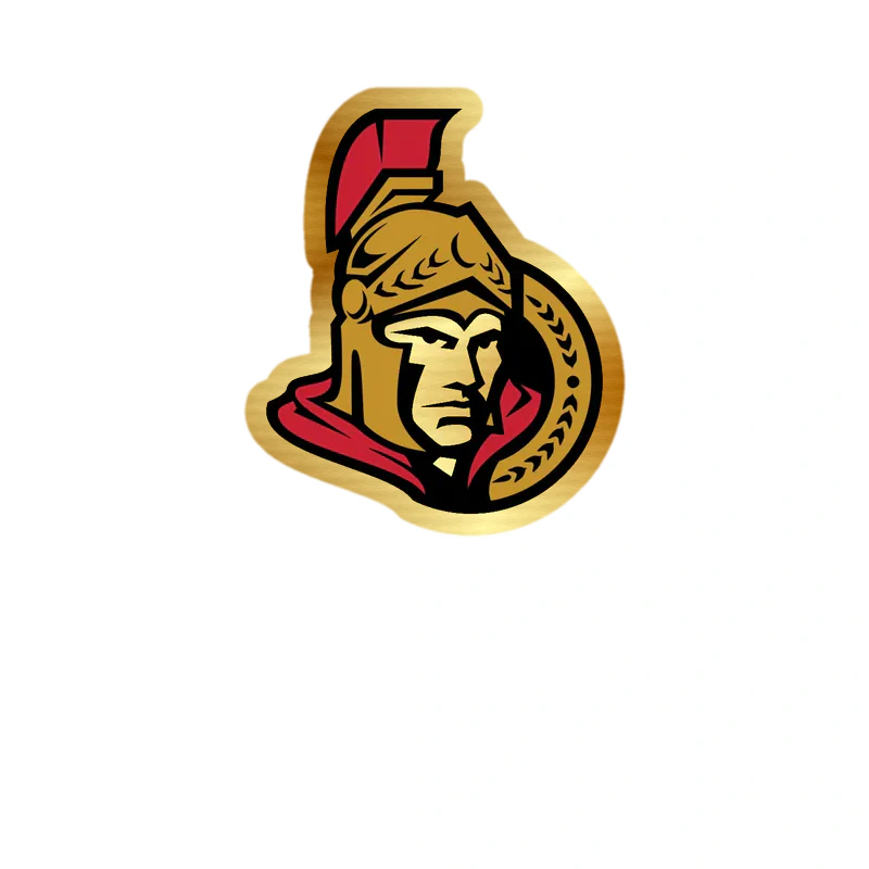 Ottawa Senators - Guy - Gold Chrome Vinyl Sticker - Custom Size