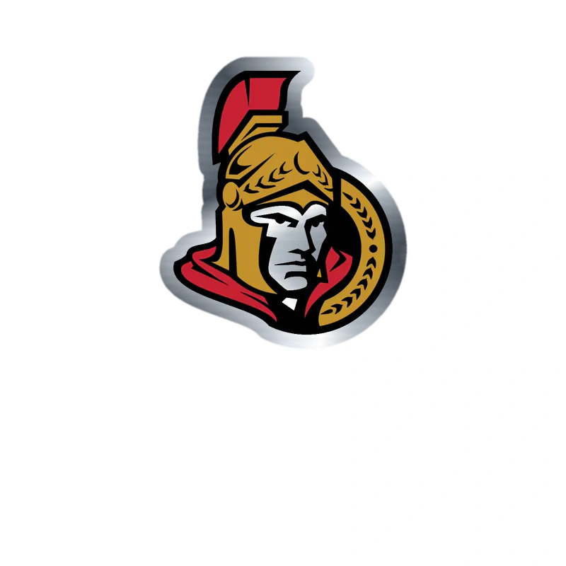 Ottawa Senators - Guy - Silver Chrome Vinyl Sticker - Custom Size