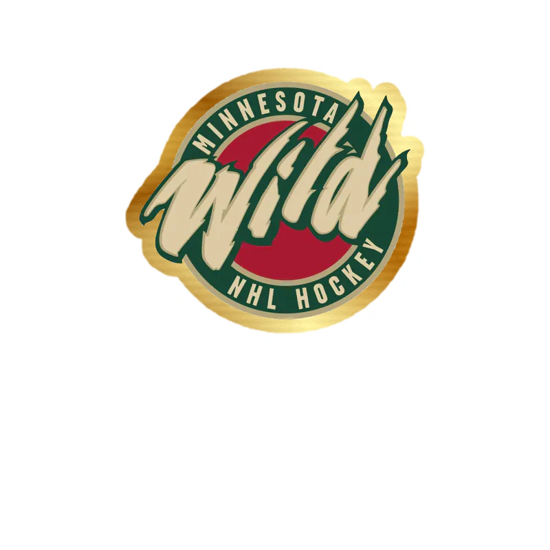 Minnesota Wild - Circle NHL Hockey - Gold Chrome Vinyl Sticker - Custom Size