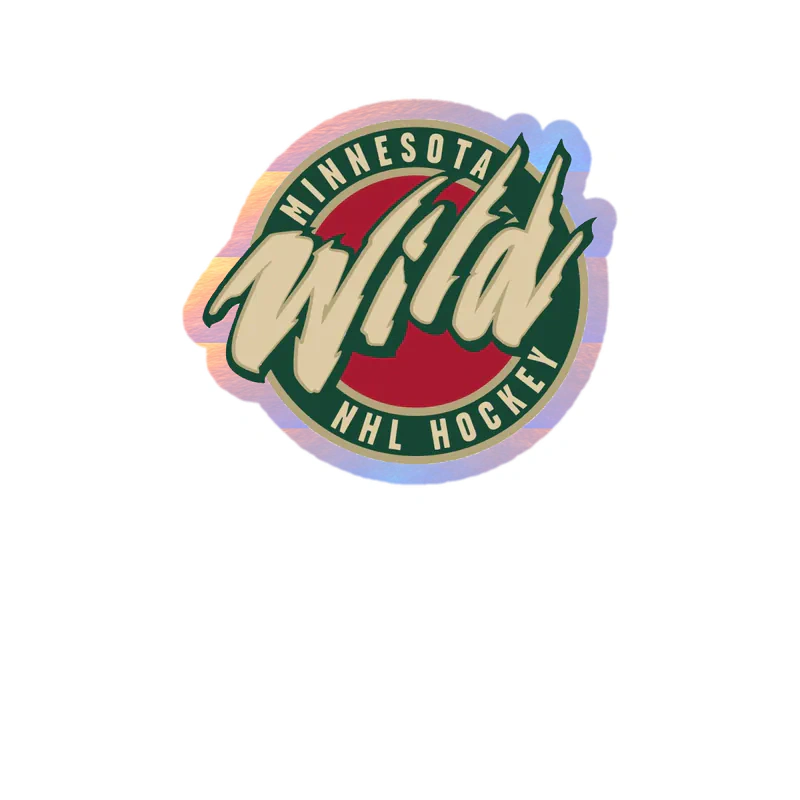 Minnesota Wild - Circle NHL Hockey - Holographic Vinyl Sticker - Custom Size