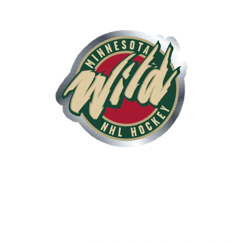 Minnesota Wild - Circle NHL Hockey - Silver Chrome Vinyl Sticker - Custom Size