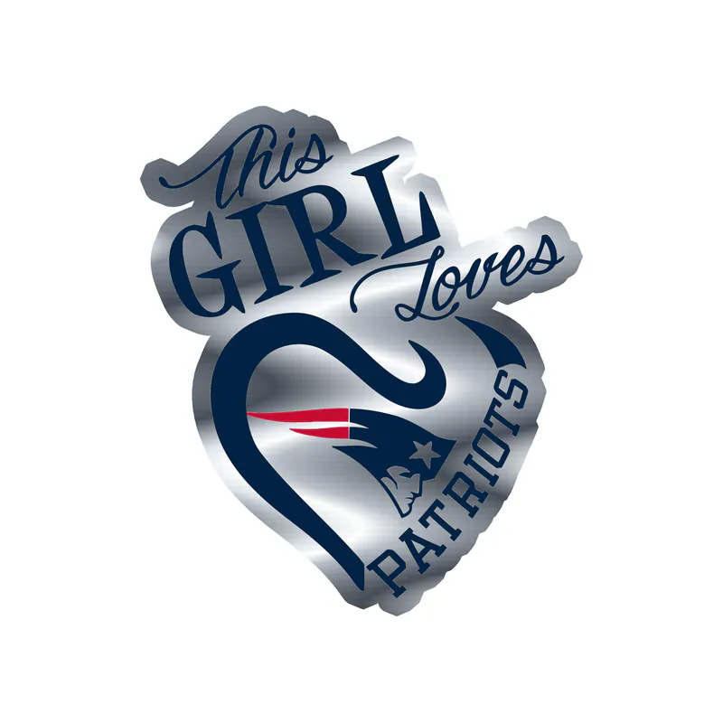 New England Patriots - Image 4 - Silver Chrome Vinyl Sticker - Custom Size