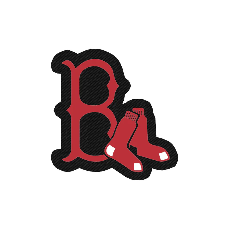 Boston Red Sox - Red B With Sox - Carbon Fiber Vinyl Sticker - Custom Size