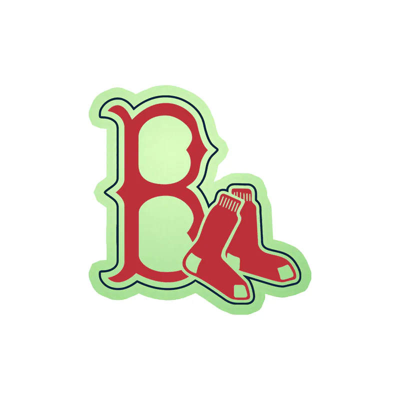Boston Red Sox - Red B With Sox - Glow in the Dark Vinyl Sticker - Custom Size