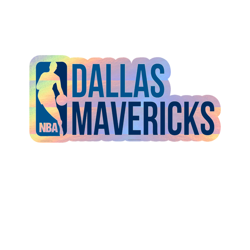 Dallas Mavericks - NBA Logo With Name - Holographic Vinyl Sticker - Custom Size