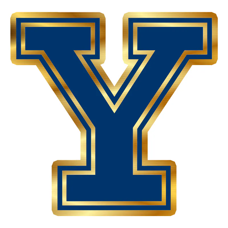 Yale - Y - Gold Chrome Vinyl Sticker - Custom Size