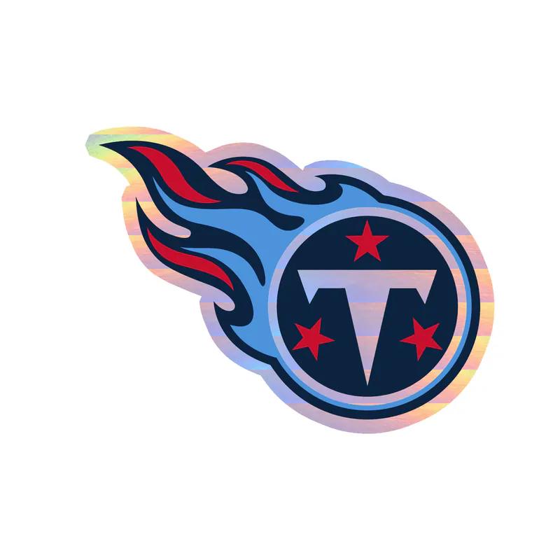 Tennessee Titans - T with Stars - Holographic Vinyl Sticker - Custom Size