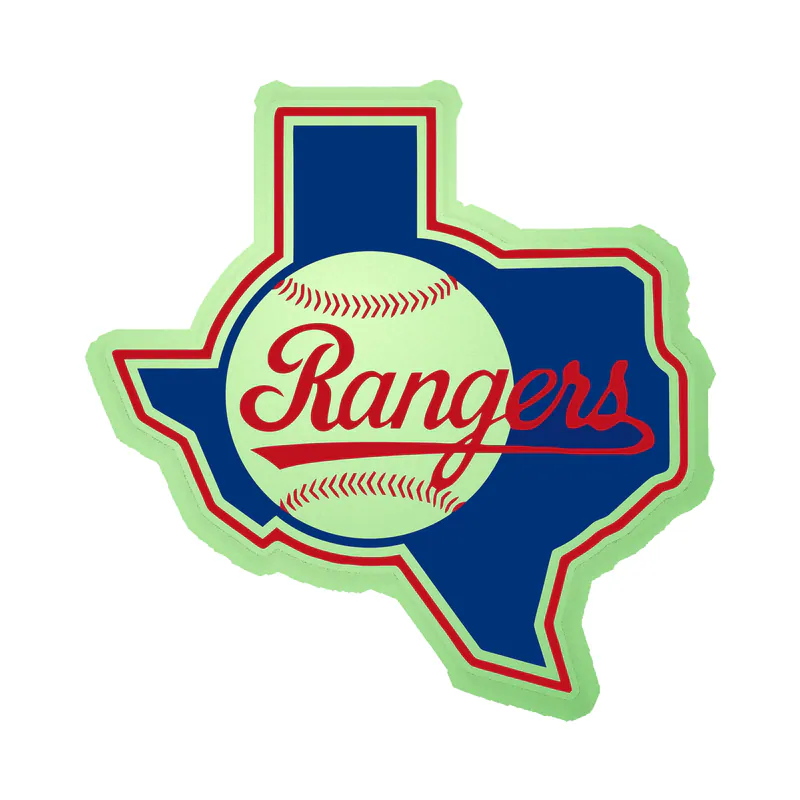 Texas Rangers - State - Glow in the Dark Vinyl Sticker - Custom Size