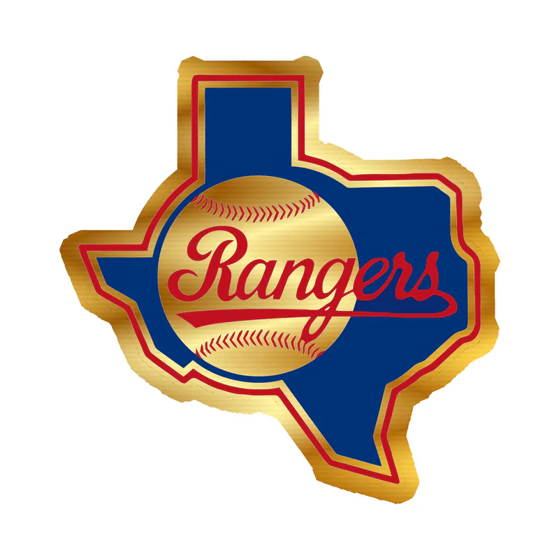Texas Rangers - State - Gold Chrome Vinyl Sticker - Custom Size