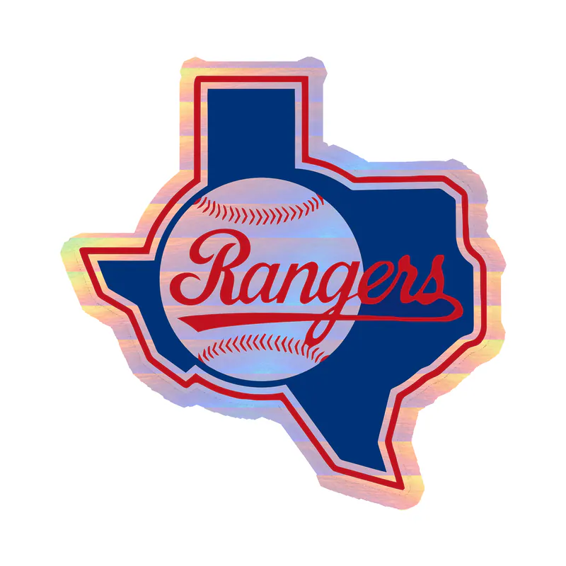 Texas Rangers - State - Holographic Vinyl Sticker - Custom Size