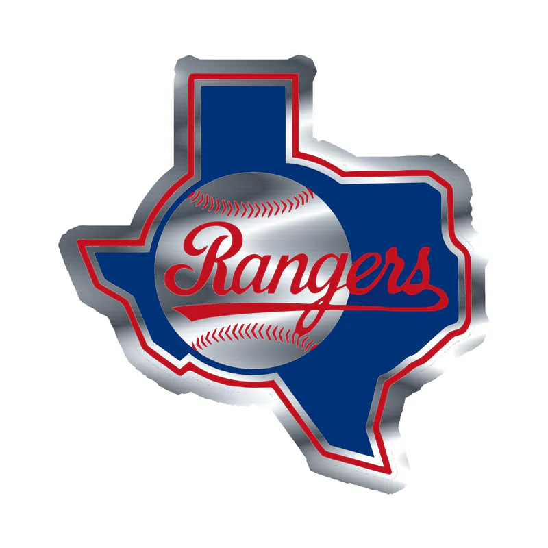 Texas Rangers - State - Silver Chrome Vinyl Sticker - Custom Size