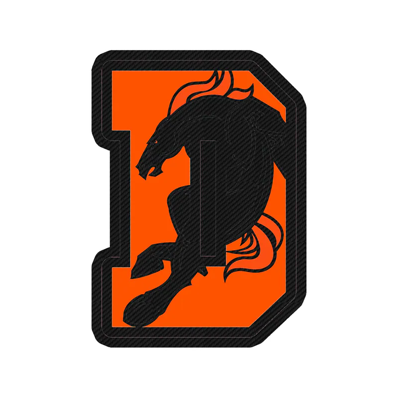 Denver Broncos - D - Image 2 - Carbon Fiber Vinyl Sticker - Custom Size