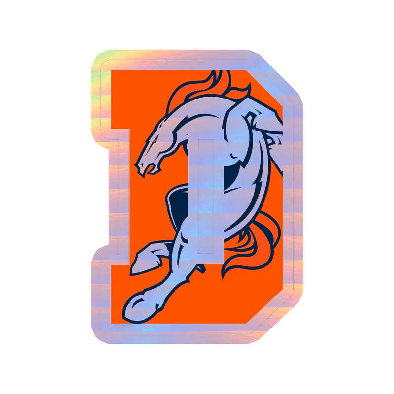 Denver Broncos - D - Image 2 - Holographic Vinyl Sticker - Custom Size