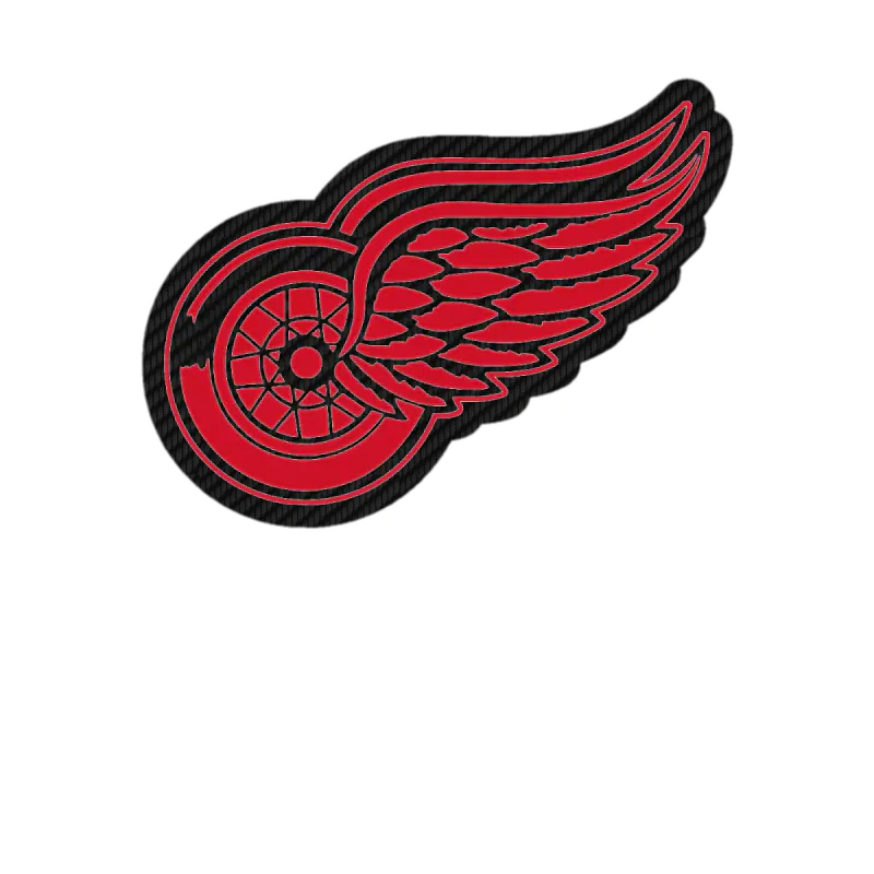 Detroit Red Wings - Wing - Carbon Fiber Vinyl Sticker - Custom Size