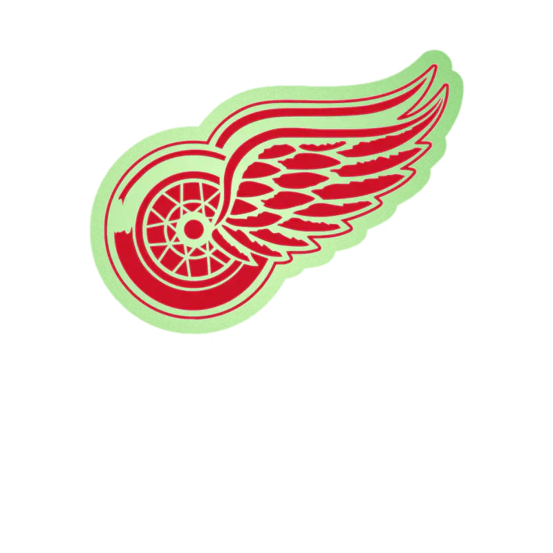 Detroit Red Wings - Wing - Glow in the Dark Vinyl Sticker - Custom Size