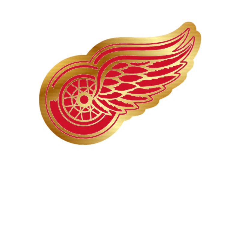 Detroit Red Wings - Wing - Gold Chrome Vinyl Sticker - Custom Size