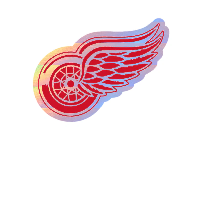 Detroit Red Wings - Wing - Holographic Vinyl Sticker - Custom Size