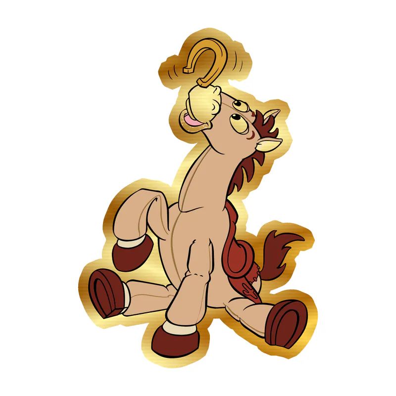 Toy Story Bullseye Gold Chrome Vinyl Sticker - Custom Size