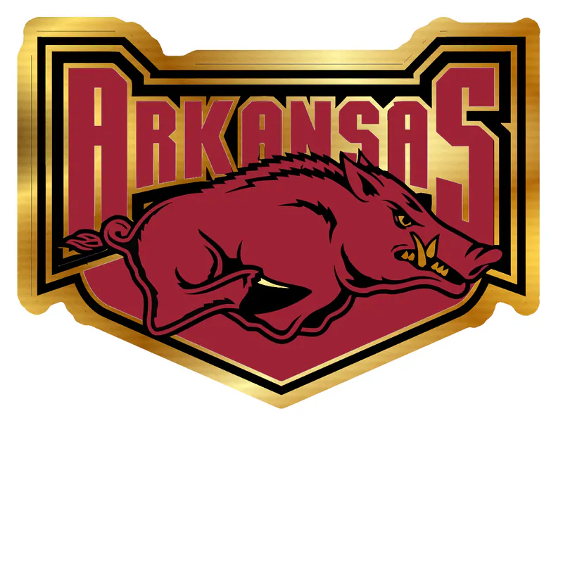 Arkansas Razorbacks - Image 16 - Gold Chrome Vinyl Decal - Custom Size