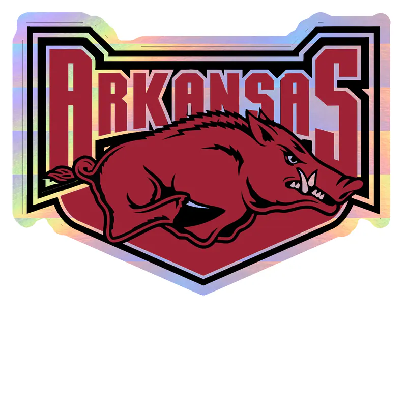 Arkansas Razorbacks - Image 16 - Holographic Vinyl Decal - Custom Size