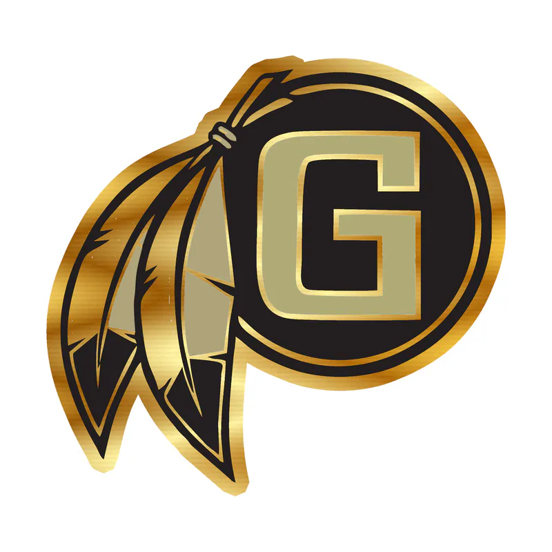 Gaffney Indians Highschool Gold Chrome Vinyl Sticker - Custom Size