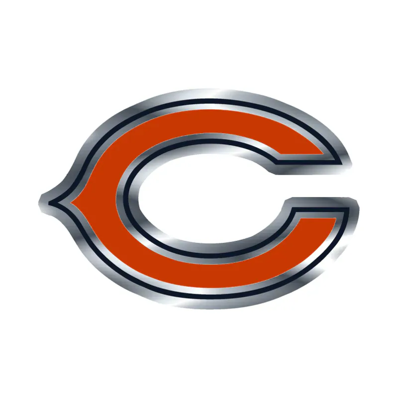 Chicago Bears - C 2 - Silver Chrome Vinyl Sticker - Custom Size