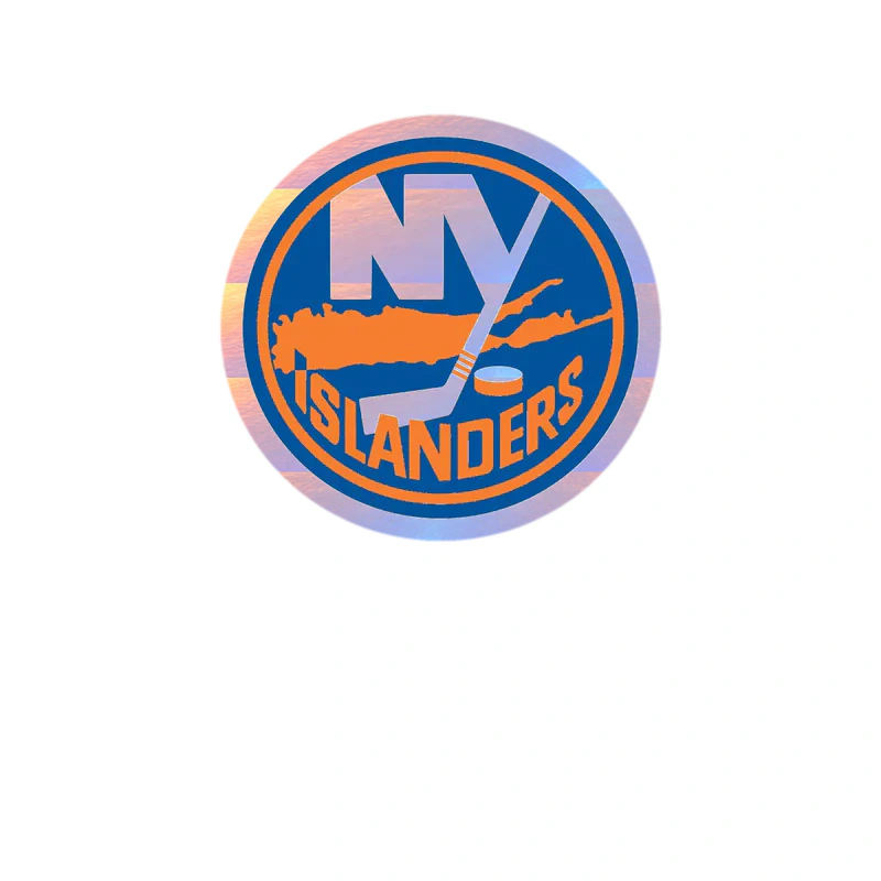 New York Islanders - Dull Circle - Holographic Vinyl Sticker - Custom Size