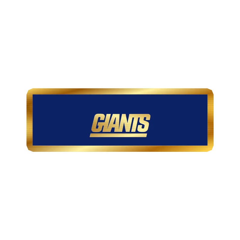New York Giants - Rectangle With Giants - Gold Chrome Vinyl Sticker - Custom Size