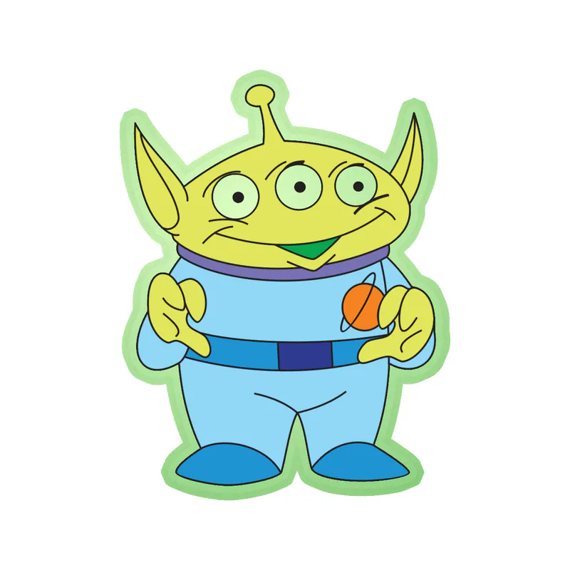 Toy Story Alien Glow in the Dark Vinyl Sticker - Custom Size