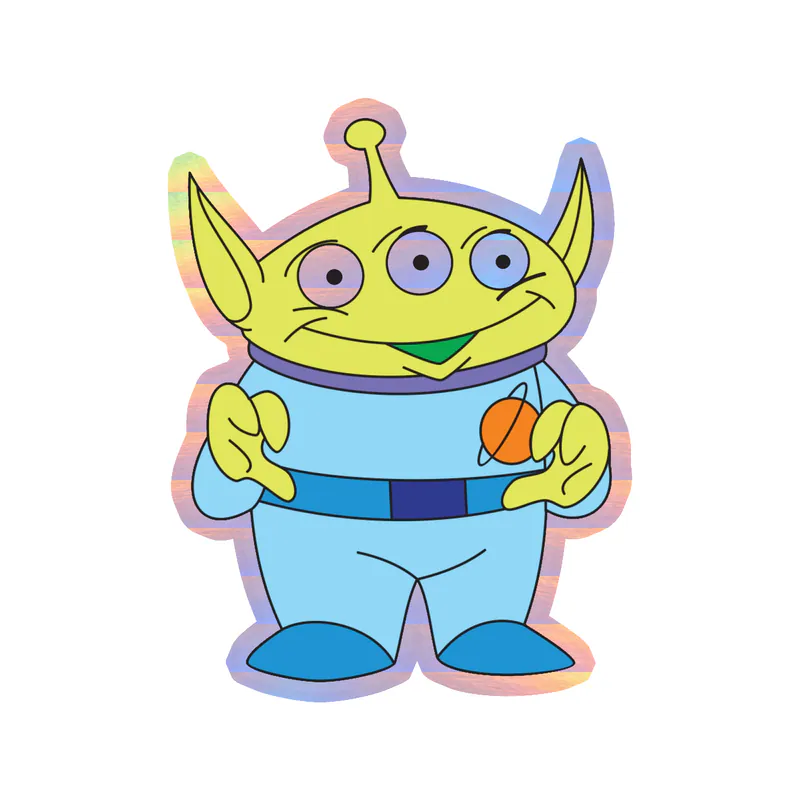 Toy Story Alien Holographic Vinyl Sticker - Custom Size