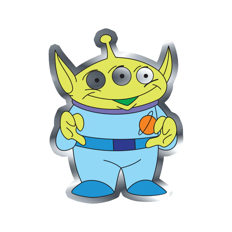 Toy Story Alien Silver Chrome Vinyl Sticker - Custom Size