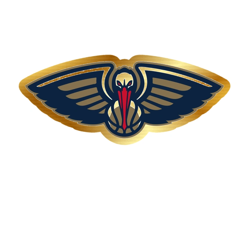 New Orleans Pelicans - Image 5 - Gold Chrome Vinyl Sticker - Custom Size