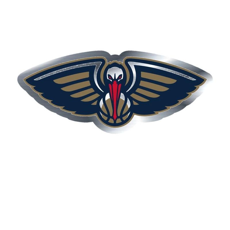New Orleans Pelicans - Image 5 - Silver Chrome Vinyl Sticker - Custom Size