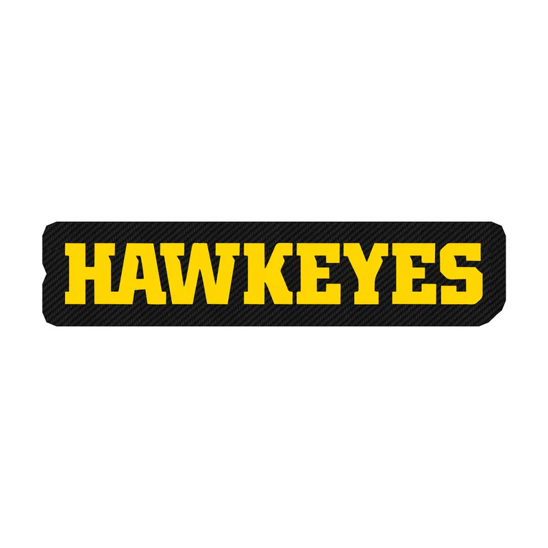 Iowa Hawkeyes - Yellow Hawkeyes - Carbon Fiber Vinyl Decal - Custom Size