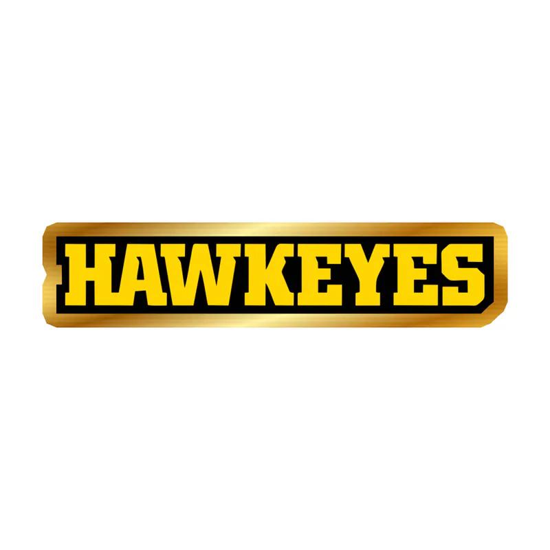 Iowa Hawkeyes - Yellow Hawkeyes - Gold Chrome Vinyl Decal - Custom Size
