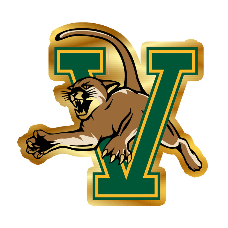 Vermont Catamounts Gold Chrome Vinyl Decal - Custom Size