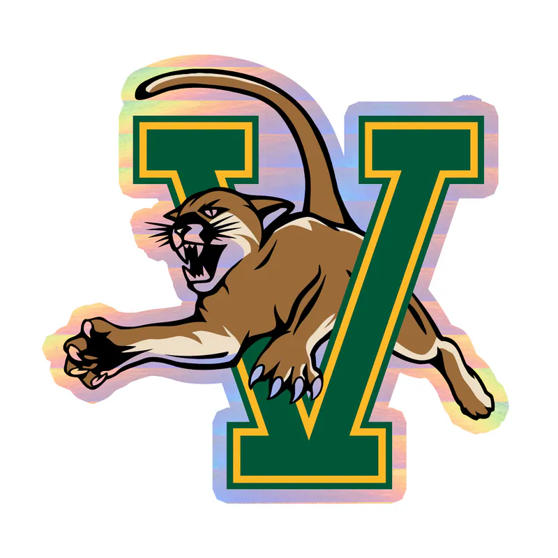 Vermont Catamounts Holographic Vinyl Decal - Custom Size