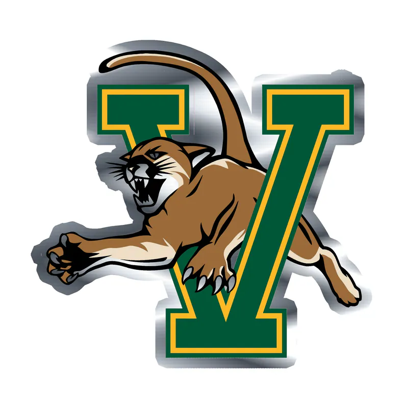 Vermont Catamounts Silver Chrome Vinyl Decal - Custom Size