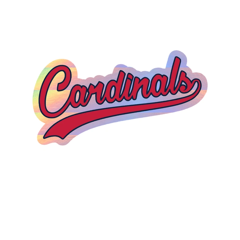 St. Louis Cardinals - Cardinals Cursive - Holographic Vinyl Sticker - Custom Size