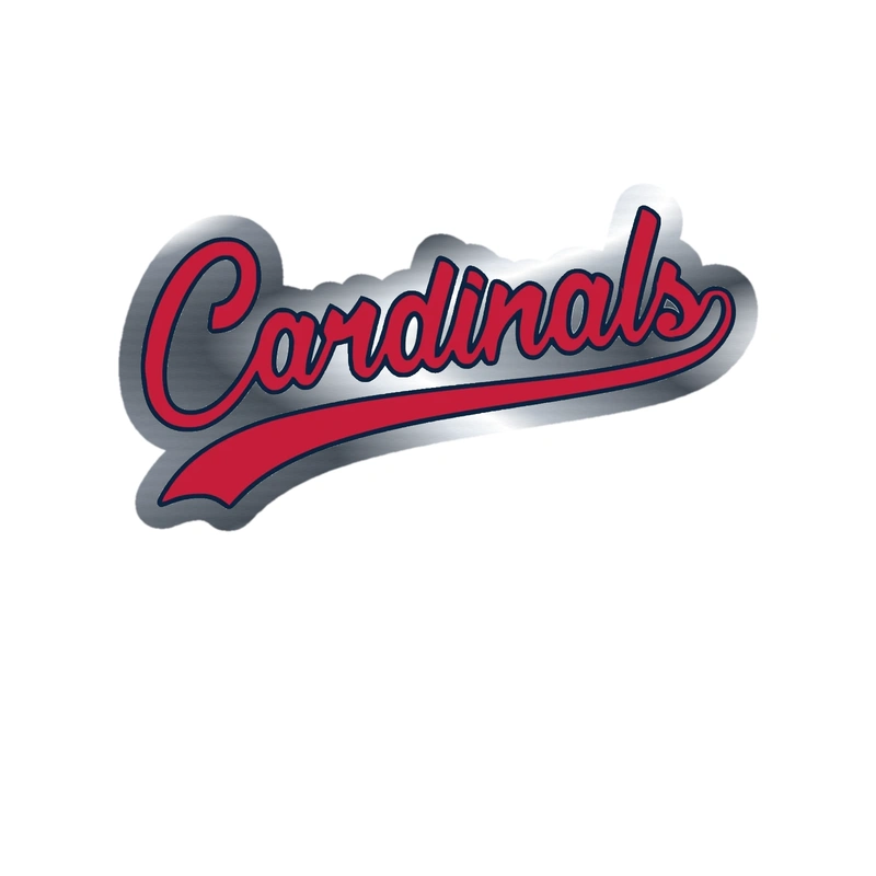 St. Louis Cardinals - Cardinals Cursive - Silver Chrome Vinyl Sticker - Custom Size