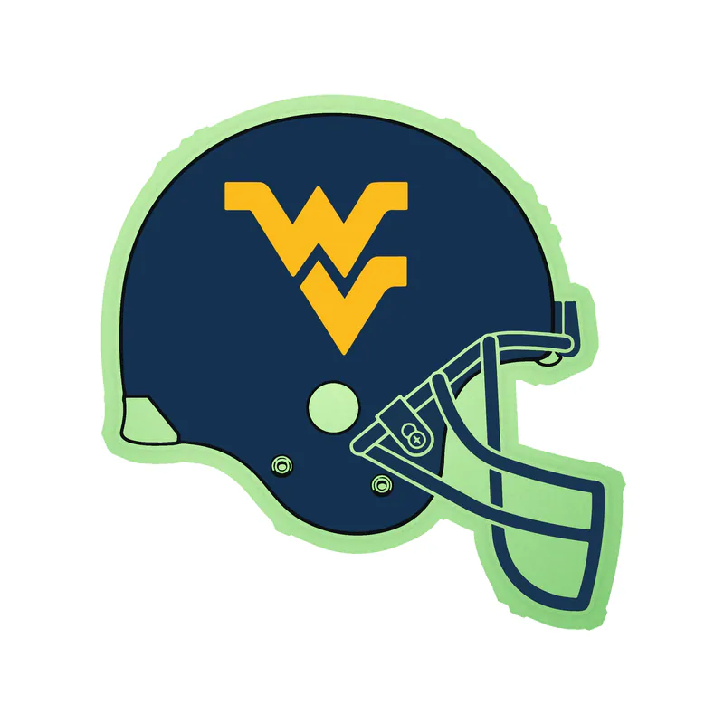 West Virginia Mountaineers - Helmet Glow in the Dark Vinyl Decal - Custom Size