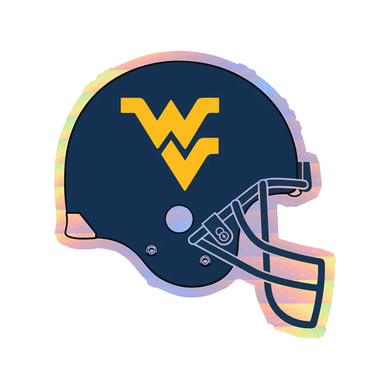 West Virginia Mountaineers - Helmet Holographic Vinyl Decal - Custom Size