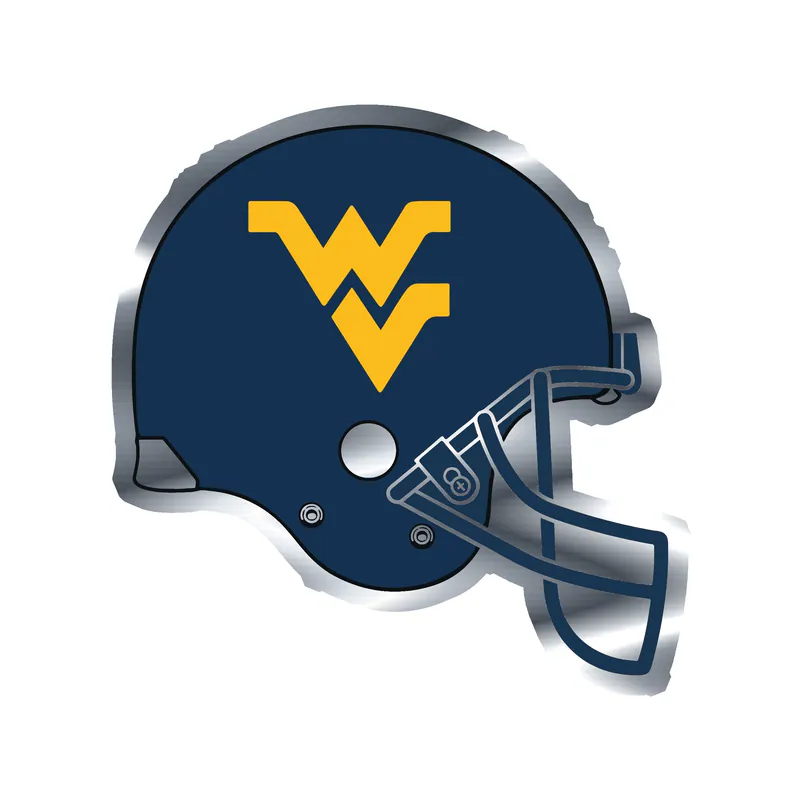 West Virginia Mountaineers - Helmet Silver Chrome Vinyl Decal - Custom Size