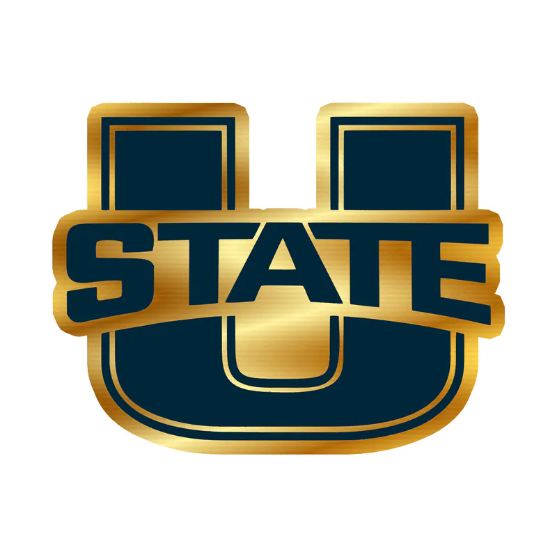 Utah State Aggies - Image 1 - Gold Chrome Vinyl Decal - Custom Size