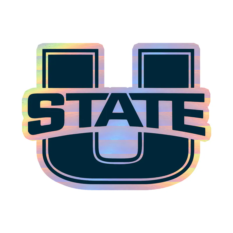 Utah State Aggies - Image 1 - Holographic Vinyl Decal - Custom Size