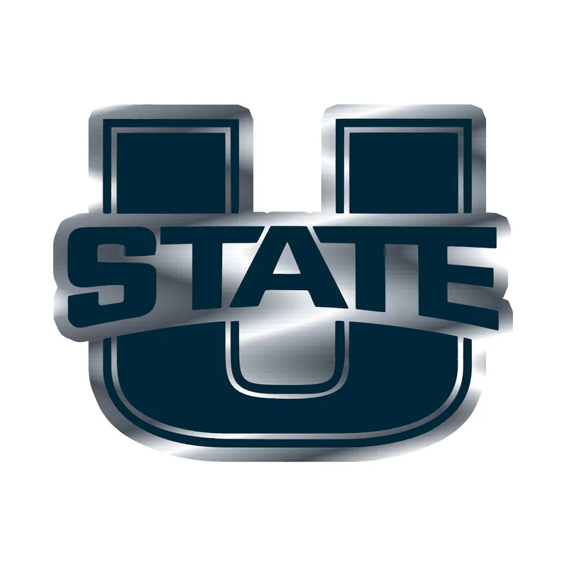 Utah State Aggies - Image 1 - Silver Chrome Vinyl Decal - Custom Size