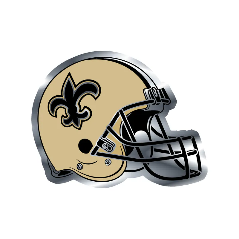 New Orleans Saints Helmet Silver Chrome Vinyl Sticker - Custom Size