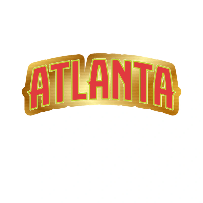 Atlanta Hawks - Atlanta - Gold Chrome Vinyl Sticker - Custom Size