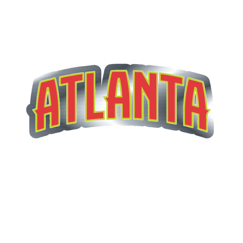 Atlanta Hawks - Atlanta - Silver Chrome Vinyl Sticker - Custom Size