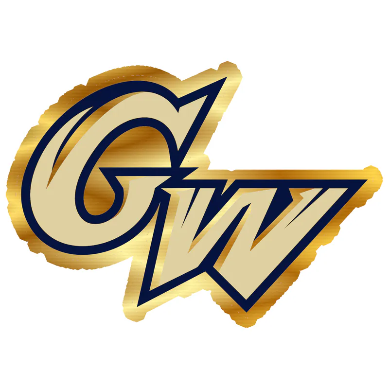 George Washington Colonials - Gold Chrome Vinyl Decal - Custom Size